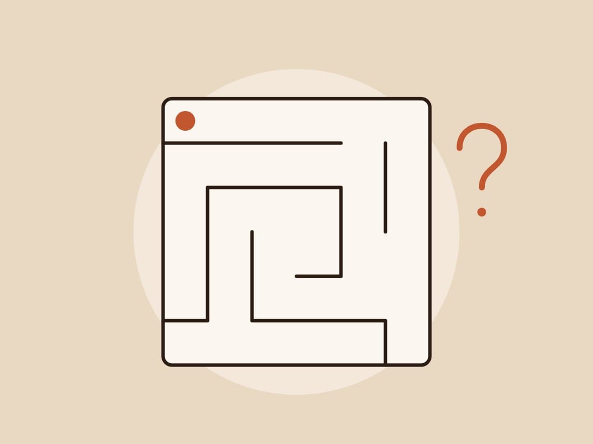 Illustration of a maze with a question mark